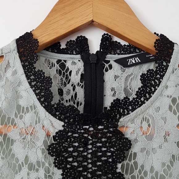 Mint and black lace top - Picture 3 of 3